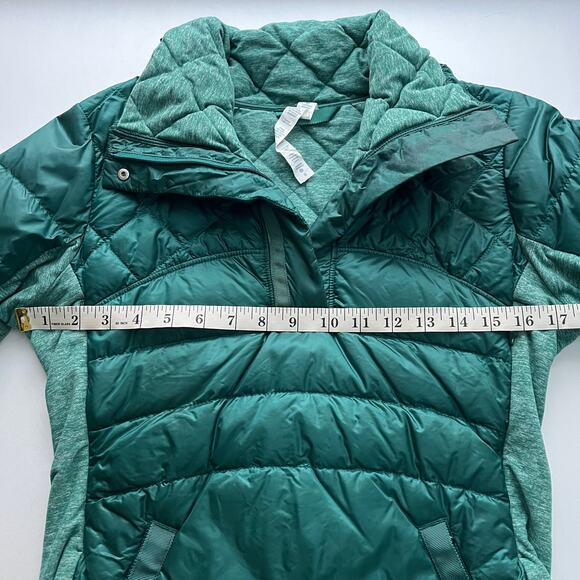 Lululemon Down for Run Pullover Jacket Forage Teal Running Size 6 - Picture 10 of 13